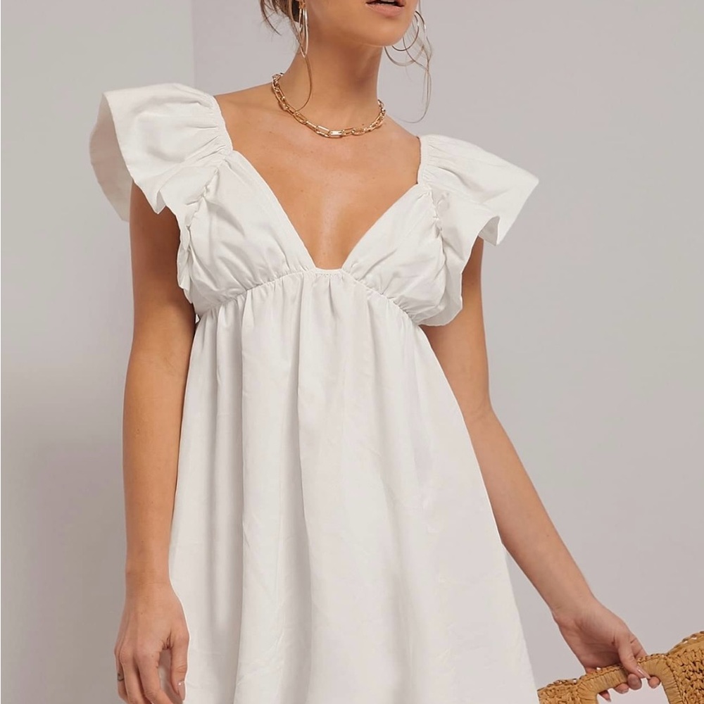 Amazon White Ruffle Mini Dress